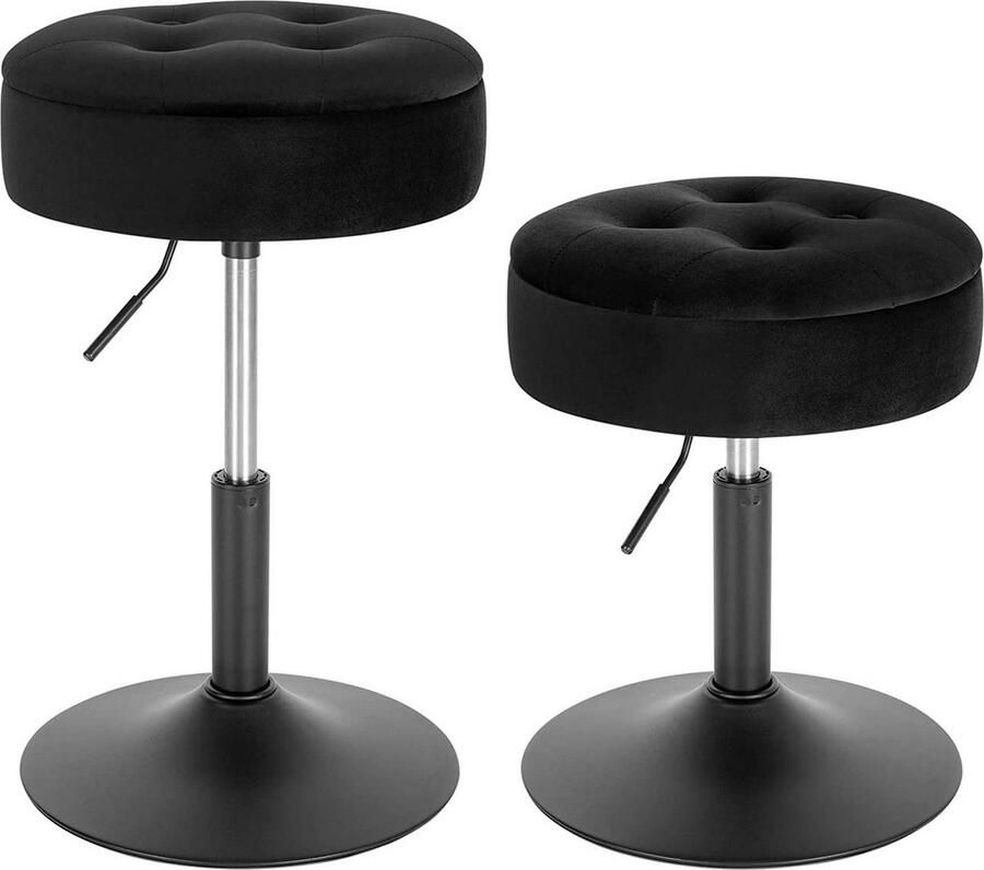 Rootz Living Rootz Verstelbare Fluwelen Barkruk Tegenstoel Keukenkruk Duurzaam Veelzijdig Opbergruimte Zitting Dia 39 5 cm Hoogte 49 5-65 cm Basis Dia 38 5 cm