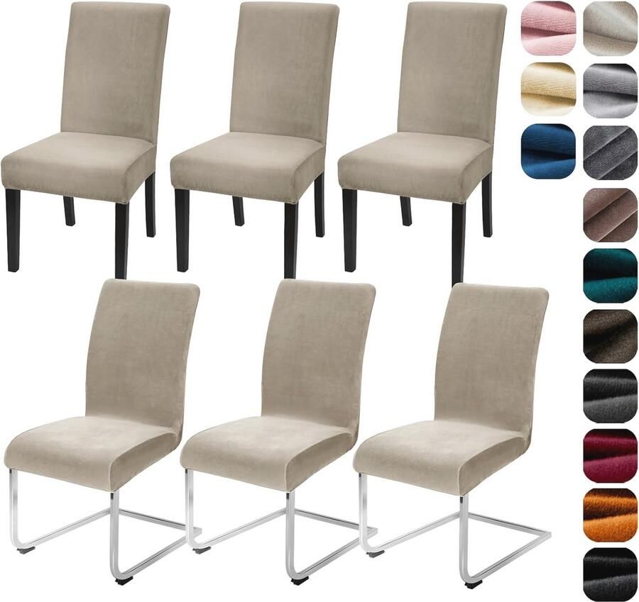 Verstelbare Fluwelen Stoelhoezen Set van 4 6 Elastische Wasbare Bescherming voor Stoelen Perfect voor Keuken Restaurant en Bruiloften