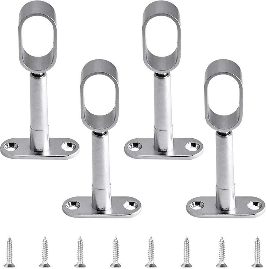 Verstelbare Garderobe Rail Beugels 4 Stuks Holle Zinklegering