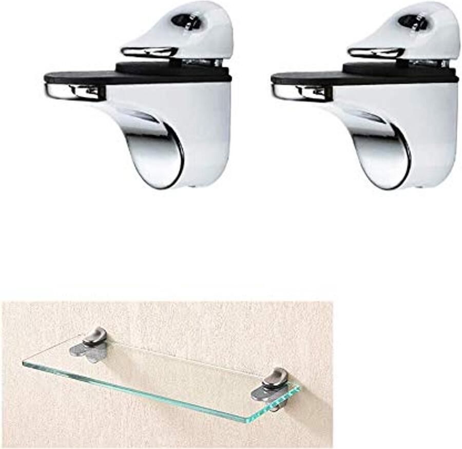 Verstelbare Glasklem voor Planken Set van 2 Geschikt voor 3mm-20mm Dikke Glas