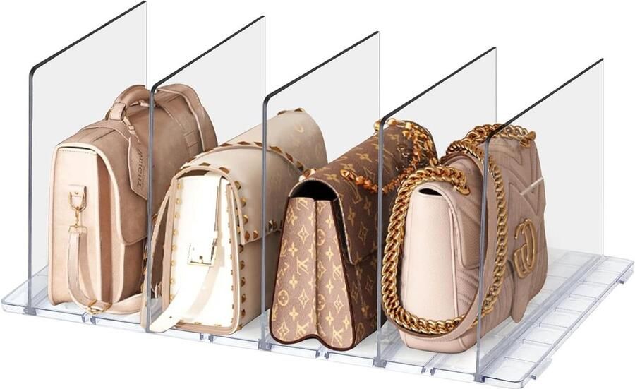 Verstelbare handtassen organizer 5 stuks acryl scheidingswand handtassen opslag kast zakrek