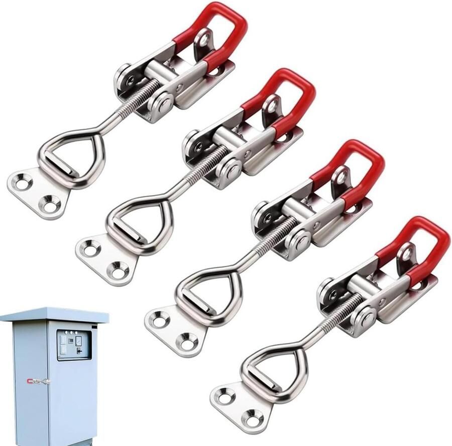 Verstelbare hefboomsluitingen Set van 4 stuks metalen kniegelklemmen met railgesp draagvermogen 100 kg Voor voertuigen mechanische uitrusting ladekasten koffers