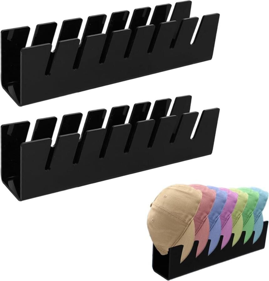 Luvetrex Verstelbare Hoedenrek Set van 2 voor Efficiënte Hoedenopslag en Presentatie
