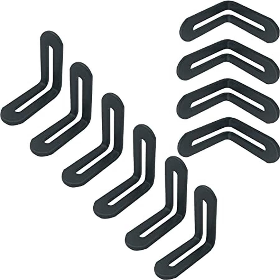 Verstelbare Hoekverbindingen voor Meubels 10x Haakse Beugels 48x48mm Zwart Roestvrij Staal