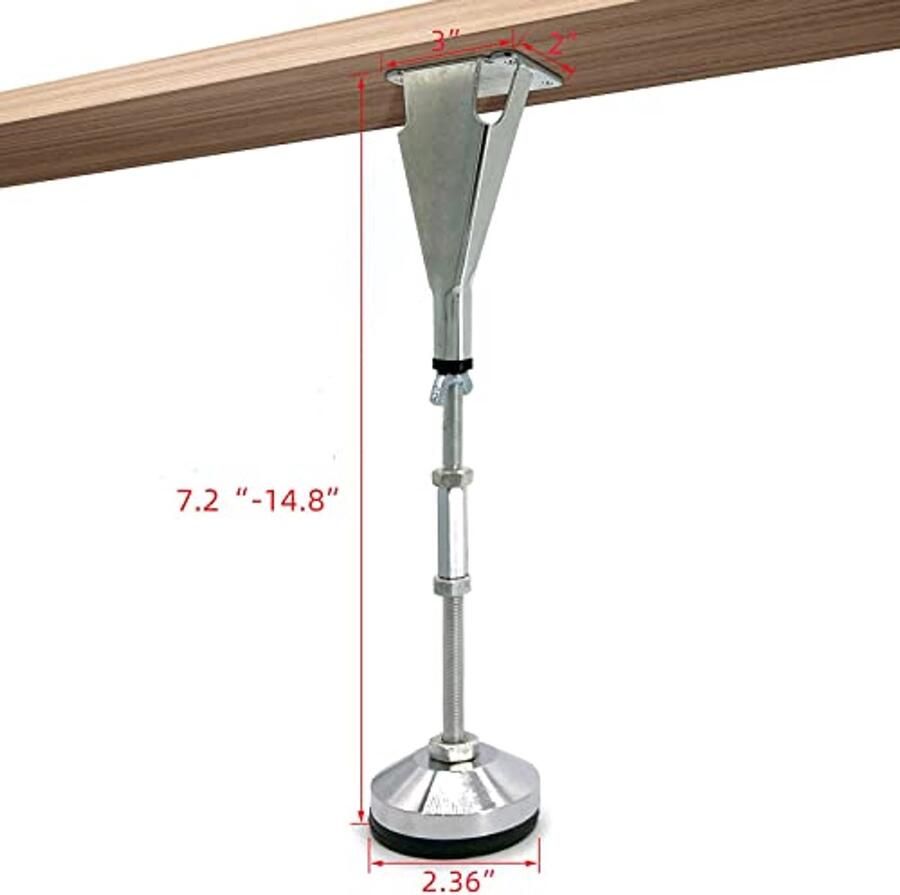 Verstelbare Hoogte Bedframe Steunpoten 3 Stuks Stalen Ondersteuning Voeten voor Houten Meubels