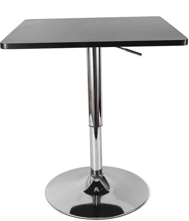 Verstelbare Hoogte Vierkante Bartafel Statafel Bistrotafel Keukentafel MDF en Roestvrij Staal Hoogte 70-90 cm