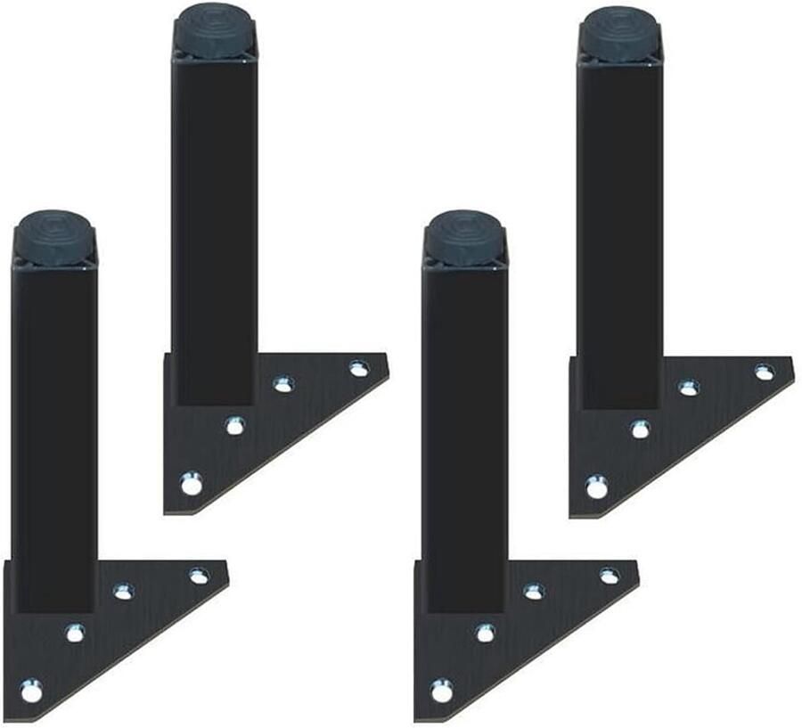 Verstelbare ijzeren poten zwaar belastbaar set van 4 met rubber