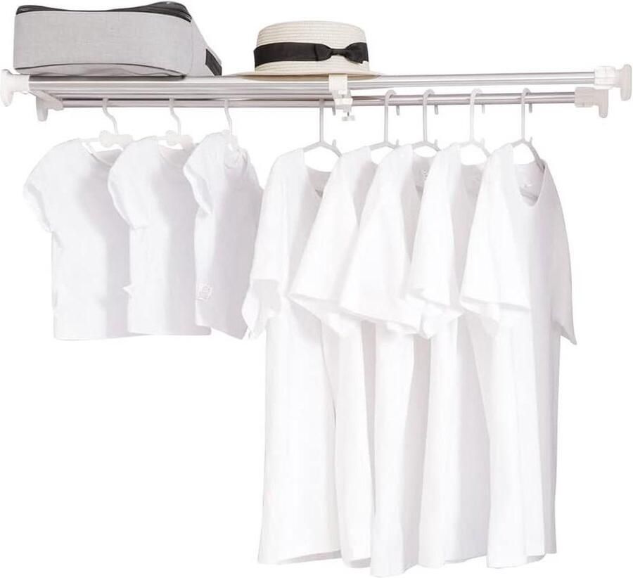 Verstelbare kast plank kledingkast organizer uitbreidbaar ruimtebesparende scheidingswand planken ivoor