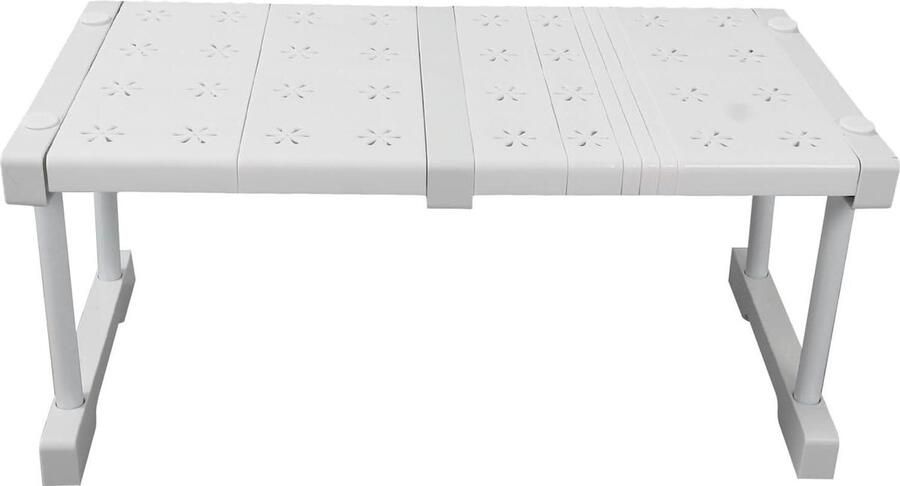 Verstelbare Kledingkastorganizer Uitbreidbare Kastplank met Sorteeropslag Slaapkamer Badkamer Kantoor 94x87 cm Lengte 37-48 cm 146-189 inch