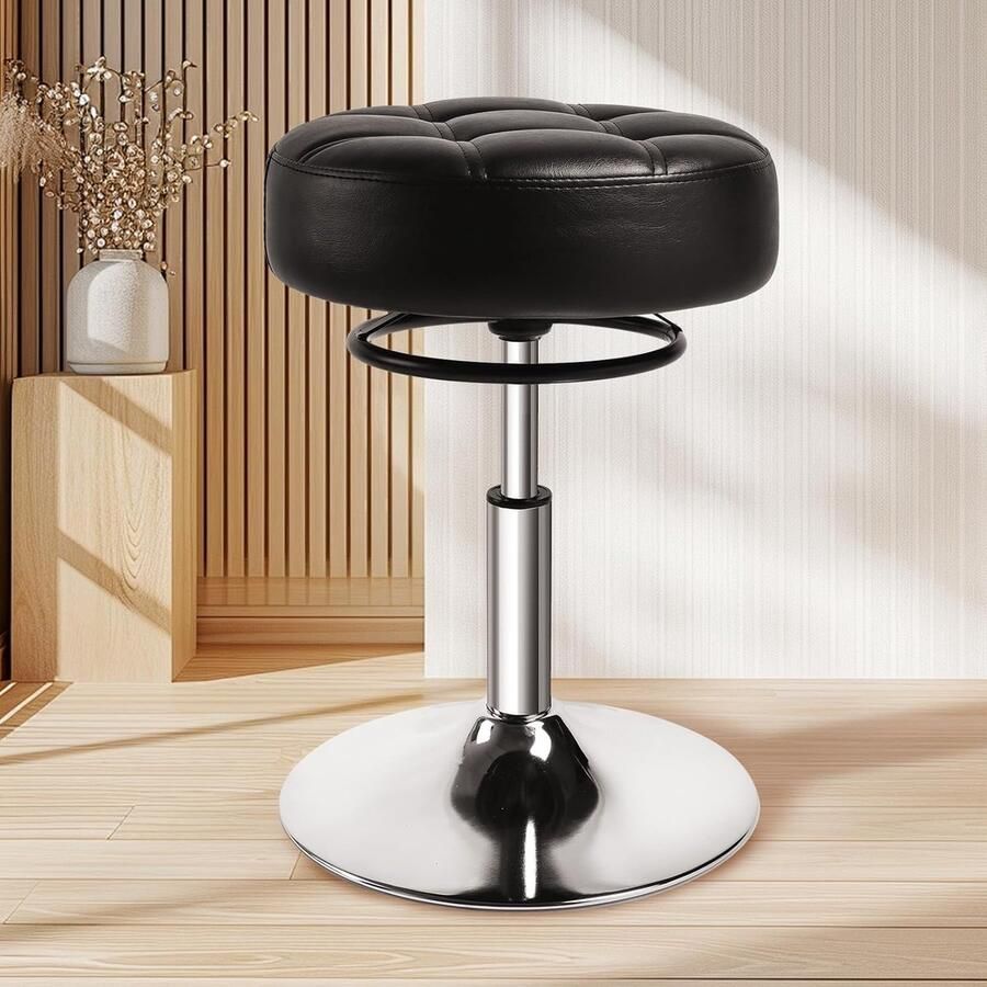 Verstelbare kruk ergonomisch en comfortabel 1 stuk zwart leer