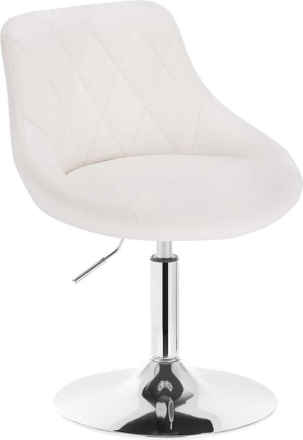 Verstelbare kruk met rugleuning Draaibare werkkruk in kunstleer en metaal ideaal voor bureau of make-up