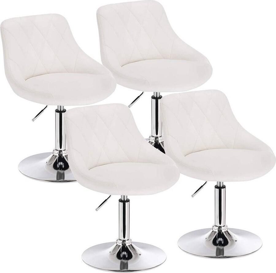 Rootz Living Rootz verstelbare kunstleren barkrukken draaibare barkrukken tegenkrukken duurzaam stalen frame comfortabele gewatteerde zitting eenvoudige hoogteverstelling 47 cm x 48 cm hoogte 66 cm 82 cm