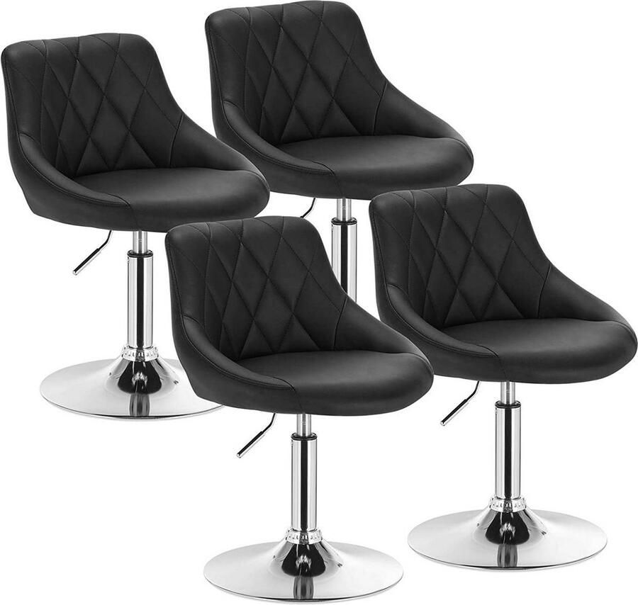 Rootz Living Rootz Verstelbare Kunstleren Barkrukken Tegenkrukken Draaibare Krukken Verbeterde duurzaamheid Comfortabele zitplaatsen Veelzijdige verstelbaarheid 66cm-82cm x 47cm x 48cm