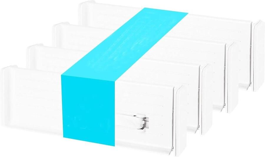 Verstelbare Ladeverdeler 4 Stuks Kunststof Ladeverdelers 265-47 cm Organizer Met Scheidingsstangen Opbergsysteem Voor Keuken Kantoor Kledingkast Commode