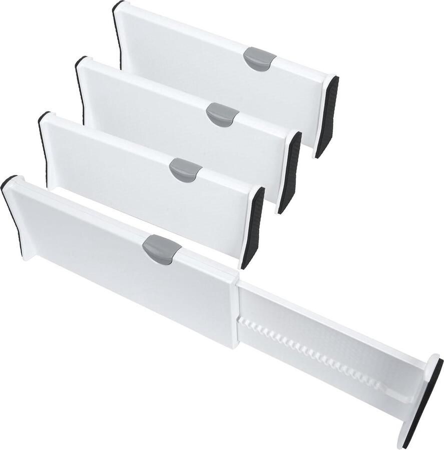 Verstelbare ladeverdeler 4 stuks wit keuken commode badkamer 287 tot 437 cm