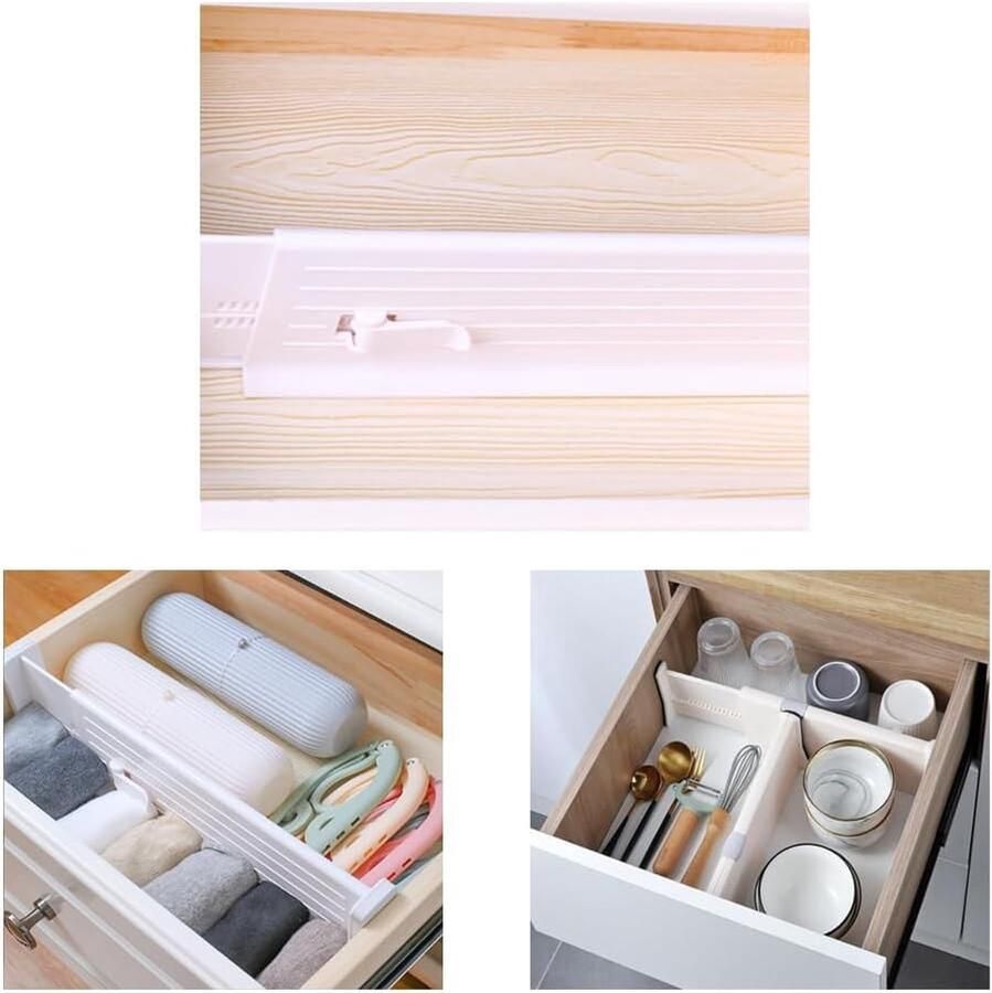 Verstelbare ladeverdeler organizer 2 stuks zwart schuimrubber