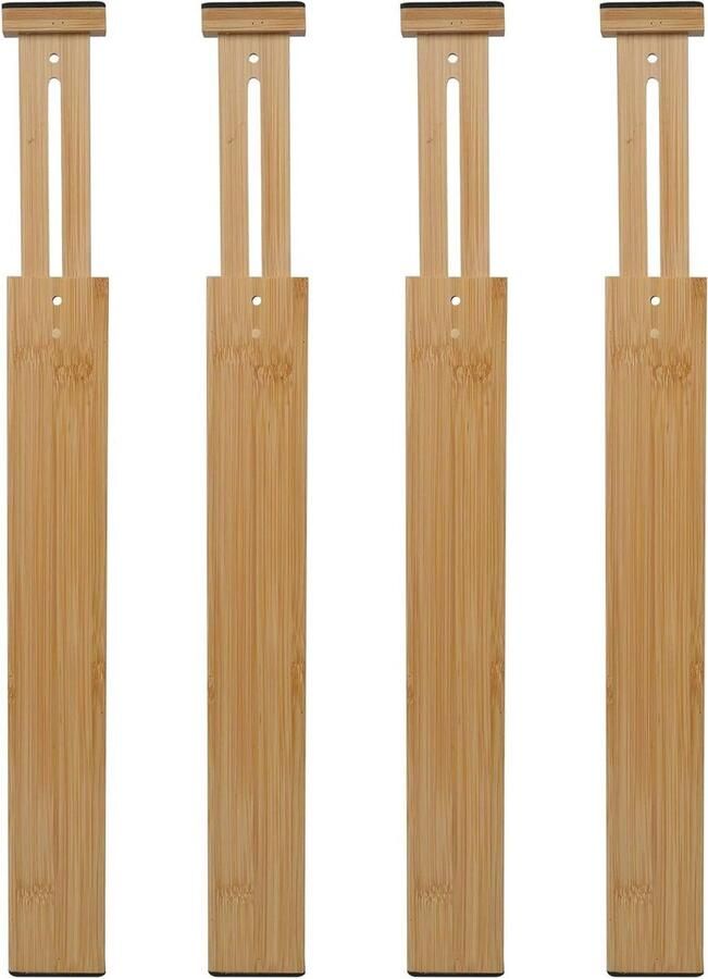 Verstelbare ladeverdeler organizer bamboe scheidingssysteem keukenorganizer 413-56 cm