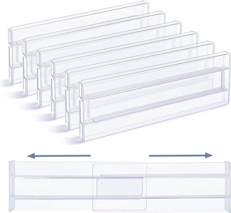 Verstelbare ladeverdeler transparante ladeverdeler van kunststof ladeverdeler uitbreidbaar 27 5 52 cm lade-organizer voor keuken slaapkamer commode (6)