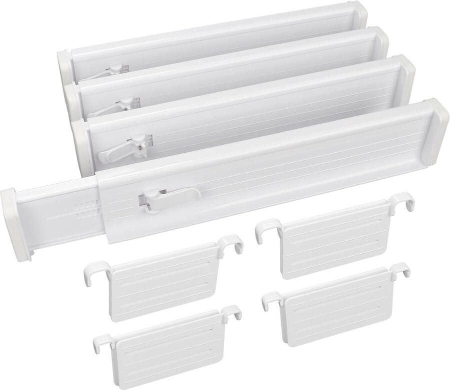 Verstelbare ladeverdeler voor keuken slaapkamer kantoor 32-56 cm 12-20 cm 8-delige set wit