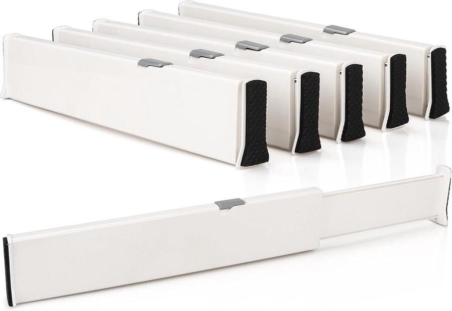 Verstelbare ladeverdelers 55 cm Set van 6 lade-organizers voor kantoor keuken badkamer