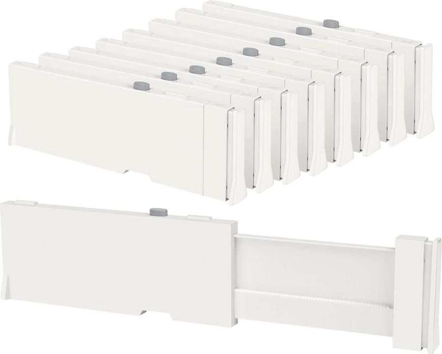 Verstelbare Ladeverdelers 8 stuks 4 inch hoog 295 cm tot 432 cm Dressoir Lade Organizer voor Kleding Babykleding Keuken en Kantoor