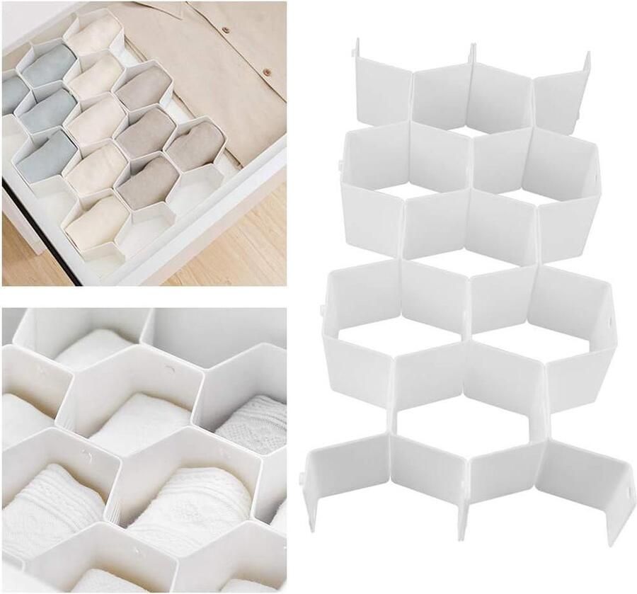 Verstelbare Ladeverdelers 8 stuks Wit Plastic Flexibele Organizers