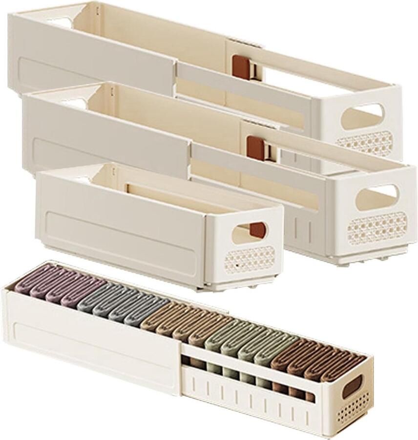 Verstelbare Ladeverdelers Ladeorganizer 2 stuks crème plastic