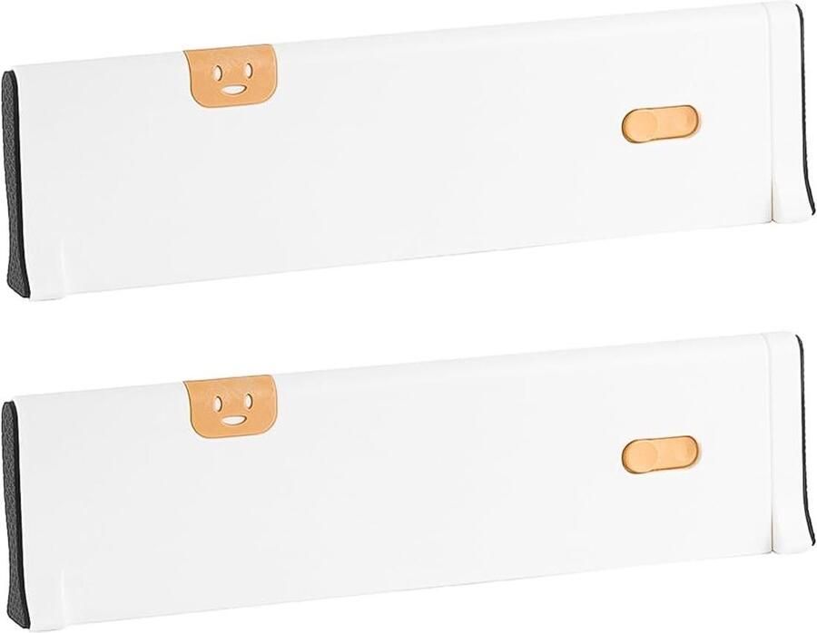 Verstelbare ladeverdelers organizer Set van 2 Uitbreidbare ladeverdelers voor slaapkamer badkamer keuken kantoor Oranje
