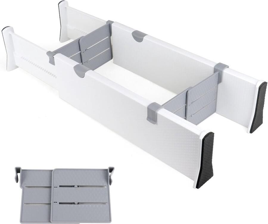 Luvetrex Verstelbare Ladeverdelers Set van 2 voor Efficiënte Organisatie in Huis en Kantoor
