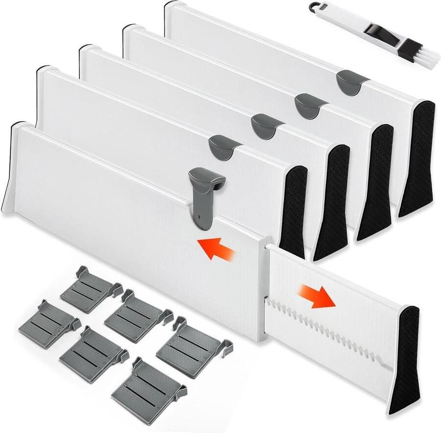 Verstelbare ladeverdelers Uitbreidbaar Plastic Keuken Kleding Organizer Borstel Schoonmaken Keuken Slaapkamer Kantoor Lad