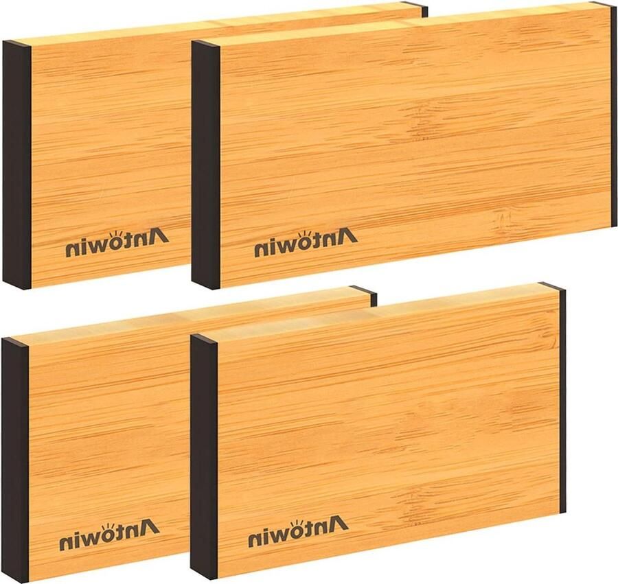 Verstelbare Ladeverdelers van Bamboe Organisatie 4 stuks Natuurkleur Bamboe