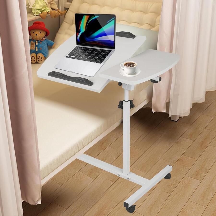In hoogte verstelbaar bedtafel Onderhoudbedtafel met wieltjes Bijzettafel in C-vorm Ziekenhuistafels voor bed voor ziekenhuizen Ook als salontafel en computertafel te gebruiken