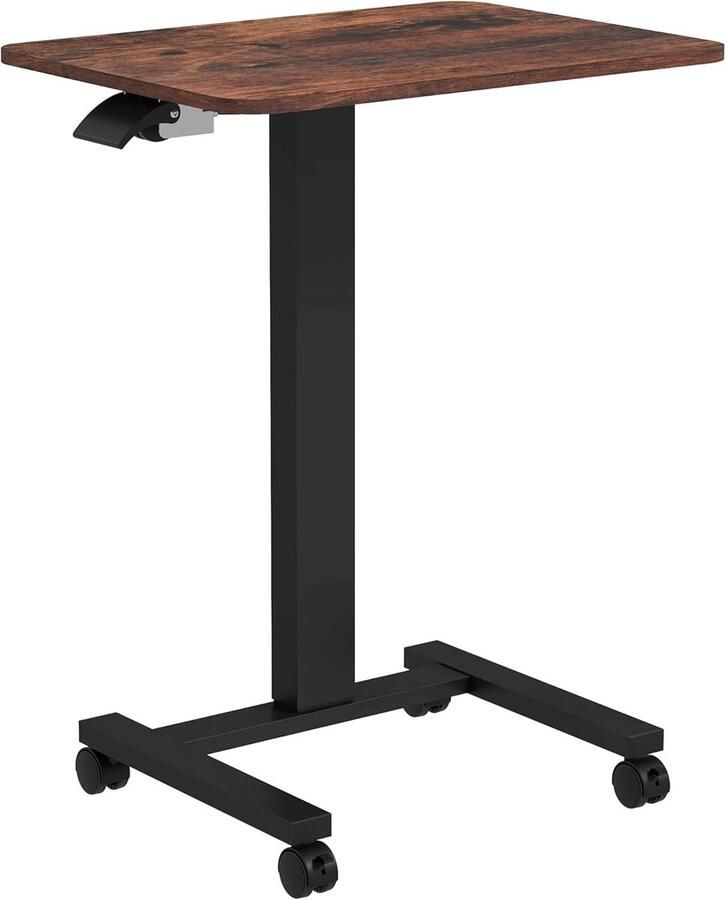 Verstelbare laptoptafel met wielen Mobiel sta-zit bureau voor woonkamer en slaapkamer