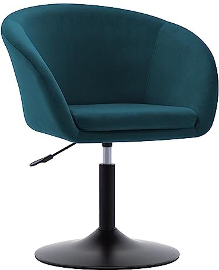 Verstelbare Make-upstoel van Fluweel Draaibare Cocktailstoel met Armleuning voor Woonkamer Eetkamer en Slaapkamer