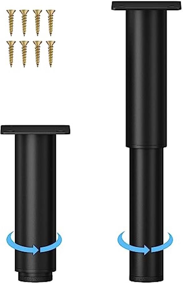 Verstelbare metalen meubelpoten 5 1-9 45 inch Set van 2 voor banken dressoirs en tafels