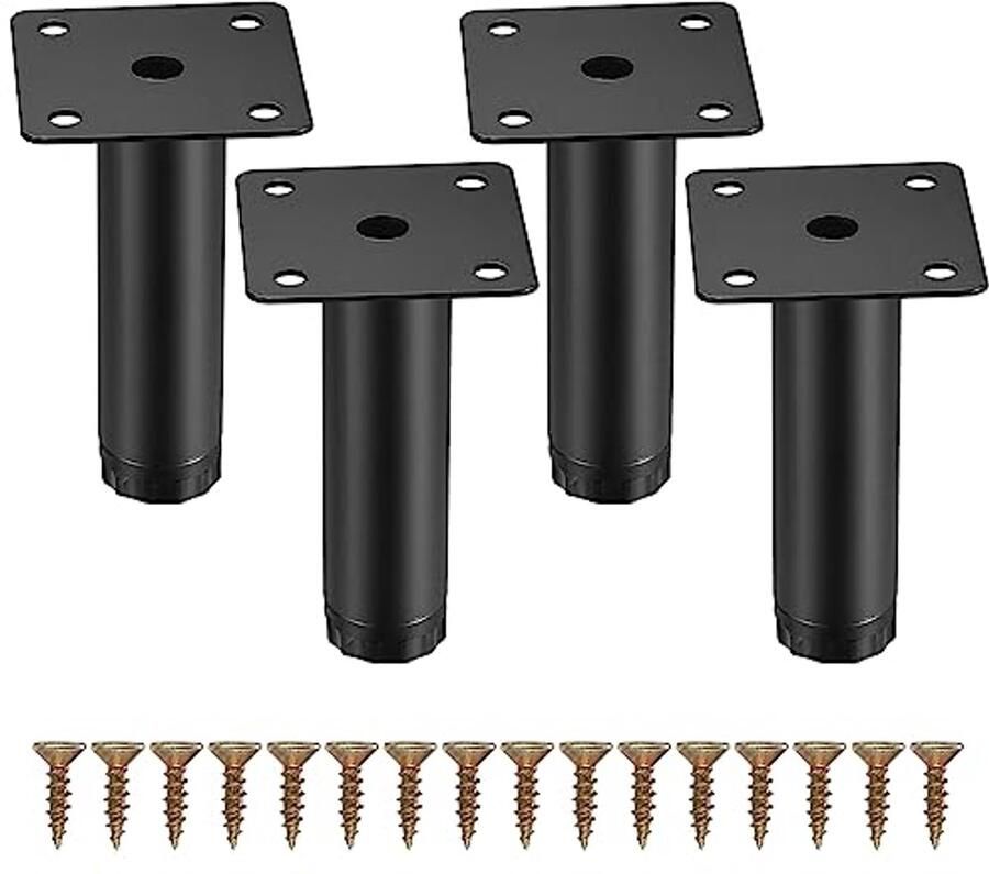 Verstelbare metalen meubelpoten 8 cm 4 stuks voor meubels tafels en kasten