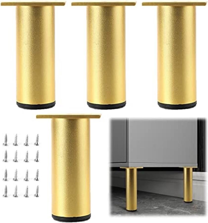 Verstelbare Metalen Meubelpoten in Zwart Goud en Zilver 12cm tot 35cm Hoogte