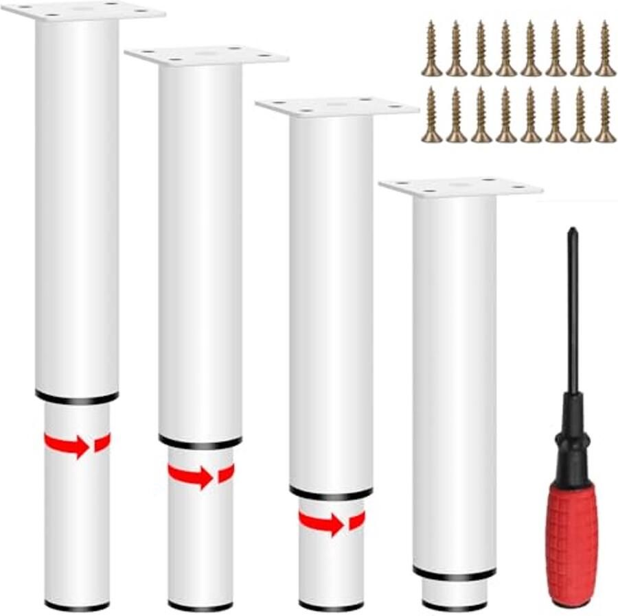 Verstelbare metalen meubelpoten voor banken en tafels Hoogte 25-43 cm Belastbaar tot 800 kg