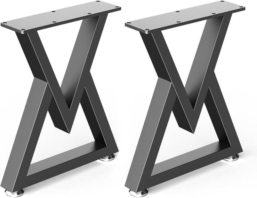 Verstelbare metalen meubelpoten – zware kwaliteit – ideaal voor salontafel of bureau – 2 stuks