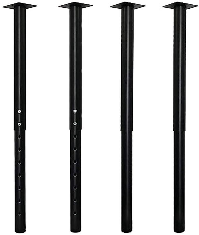 Verstelbare Metalen Tafelpoten 55-90 cm voor Eettafel en Bureau Ø50 45 mm 4 Stuks (Zwart)