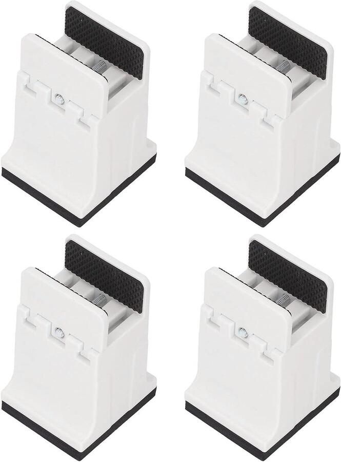 Verstelbare Meubelframeverhogers Rubberen 4-delige Meubelverhogers Stevig Wit furniture risers