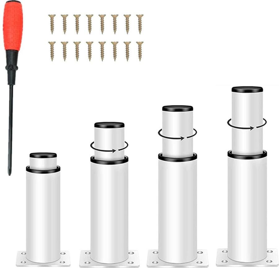 Verstelbare meubelpoten 4 stuks metaal 13-24 cm