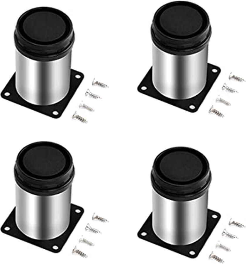 Verstelbare Meubelpoten 4 Stuks Roestvrij Staal 50 x 60 mm Ideaal voor Tafel en Kast