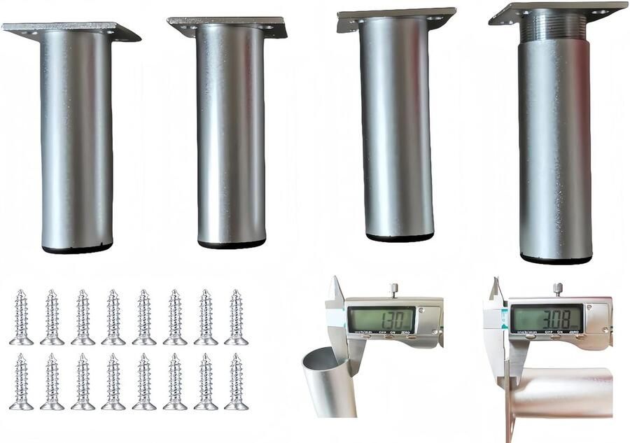 Verstelbare meubelpoten Aluminium Set van 4 Duurzaam