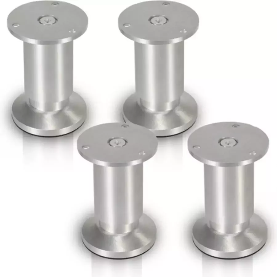 Verstelbare Meubelpoten Bankpoten Rond Meubel Poten voor Kast & Bank Aluminium 120mm Hoog 4 Stuks