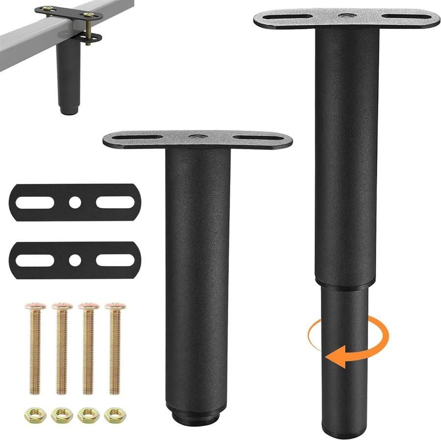 Verstelbare meubelpoten geschikt voor bed en bank 2 stuks metalen steunen