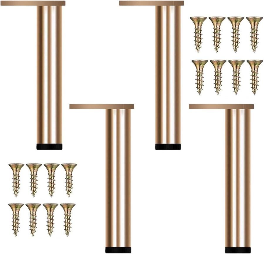 Verstelbare meubelpoten Modern goudkleurig 4 stuks Metaal