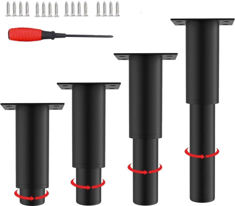 Verstelbare Meubelpoten Hoogwaardig Staal Set van 4