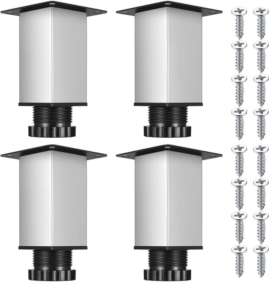 Verstelbare meubelpoten Hoogwaardig staal Zilver 1 stuk