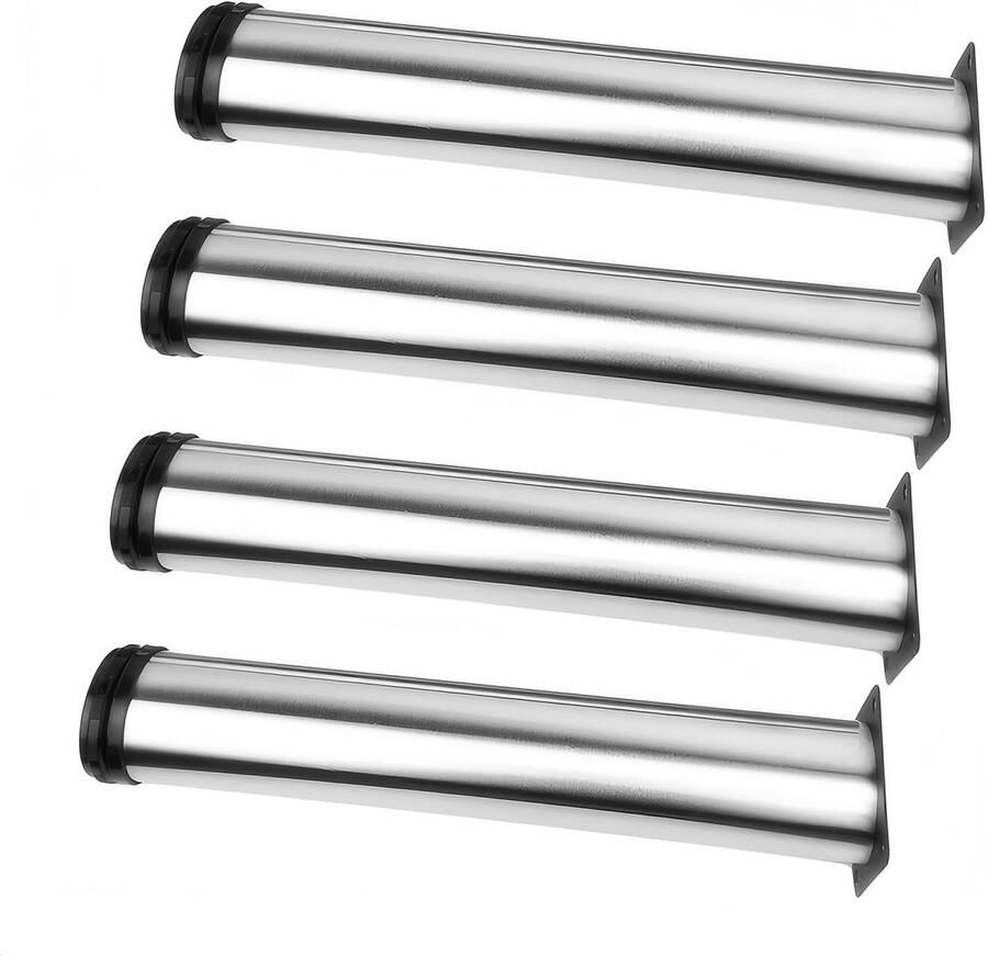 Verstelbare meubelpoten ideaal voor tafels en bureaus set van 4 metaal en chroom